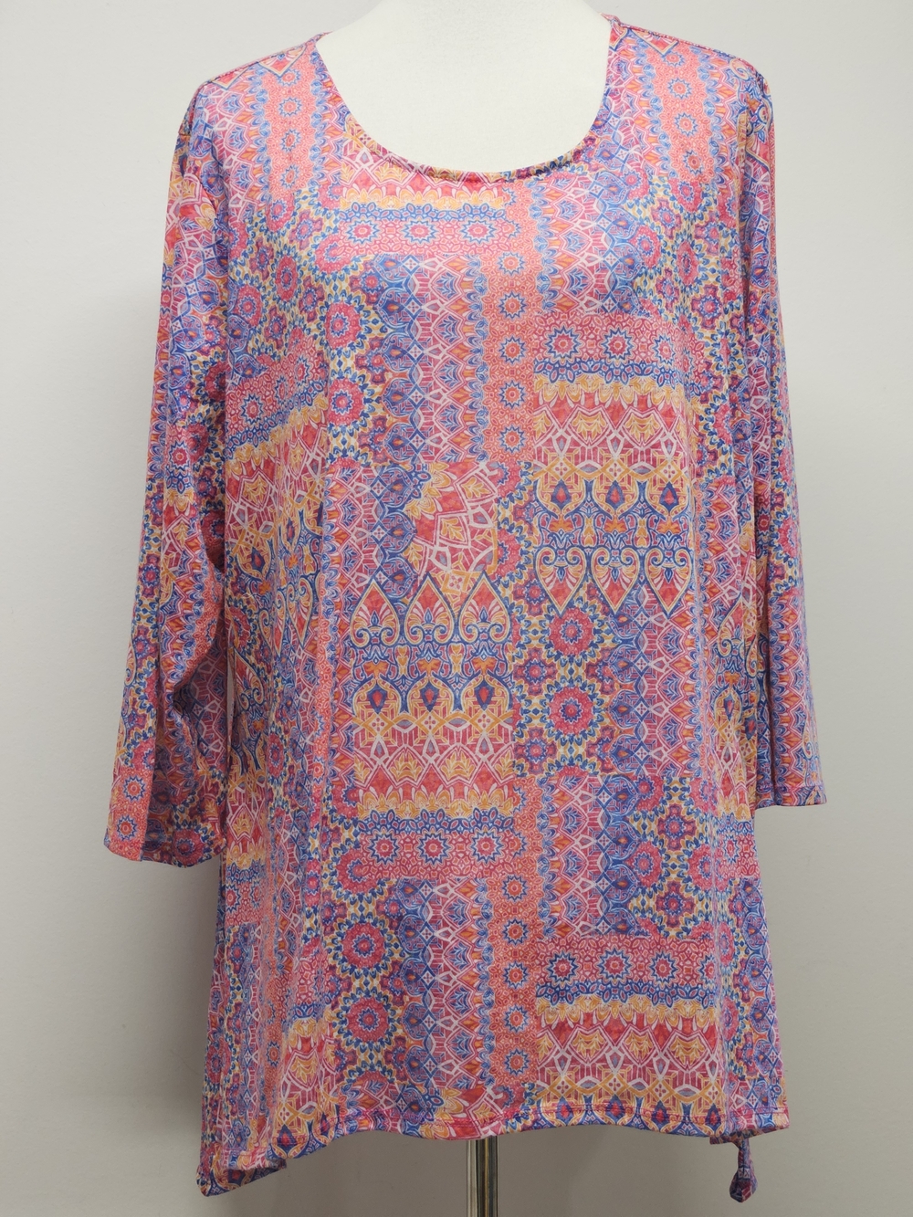 Ruby Rd. Favorites Woman Medallion Print Tunic Top 2X Plus Boho Artsy